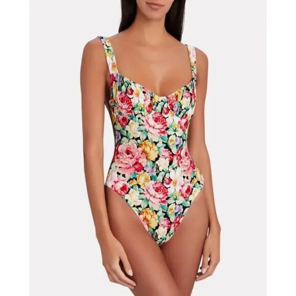 New WeWoreWhat Vintage Roses Ruched Cup One-Piece Swimsuit Size XS NWT - Picture 1 of 5